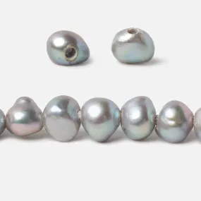 10-11mm Teal Silver Baroque large hole Freshwater Pearls 16 inch 50 pieces