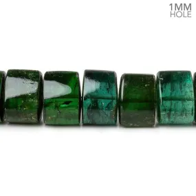 10.5mm Green Tourmaline 1mm hole Center Drilled Plain Trillions 5.75 inch 20 beads AAA 