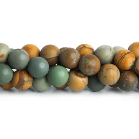 10mm American Picture Jasper Plain Rounds 15 inch 38 beads