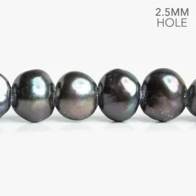 10x8.5mm-12x10mm Smoky Plum Large Hole Baroque Freshwater Pearls 16 inch 49 pieces