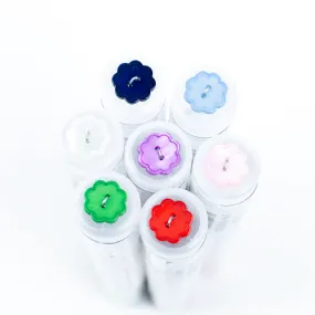 1/2" Rounded Flower Plastic Button