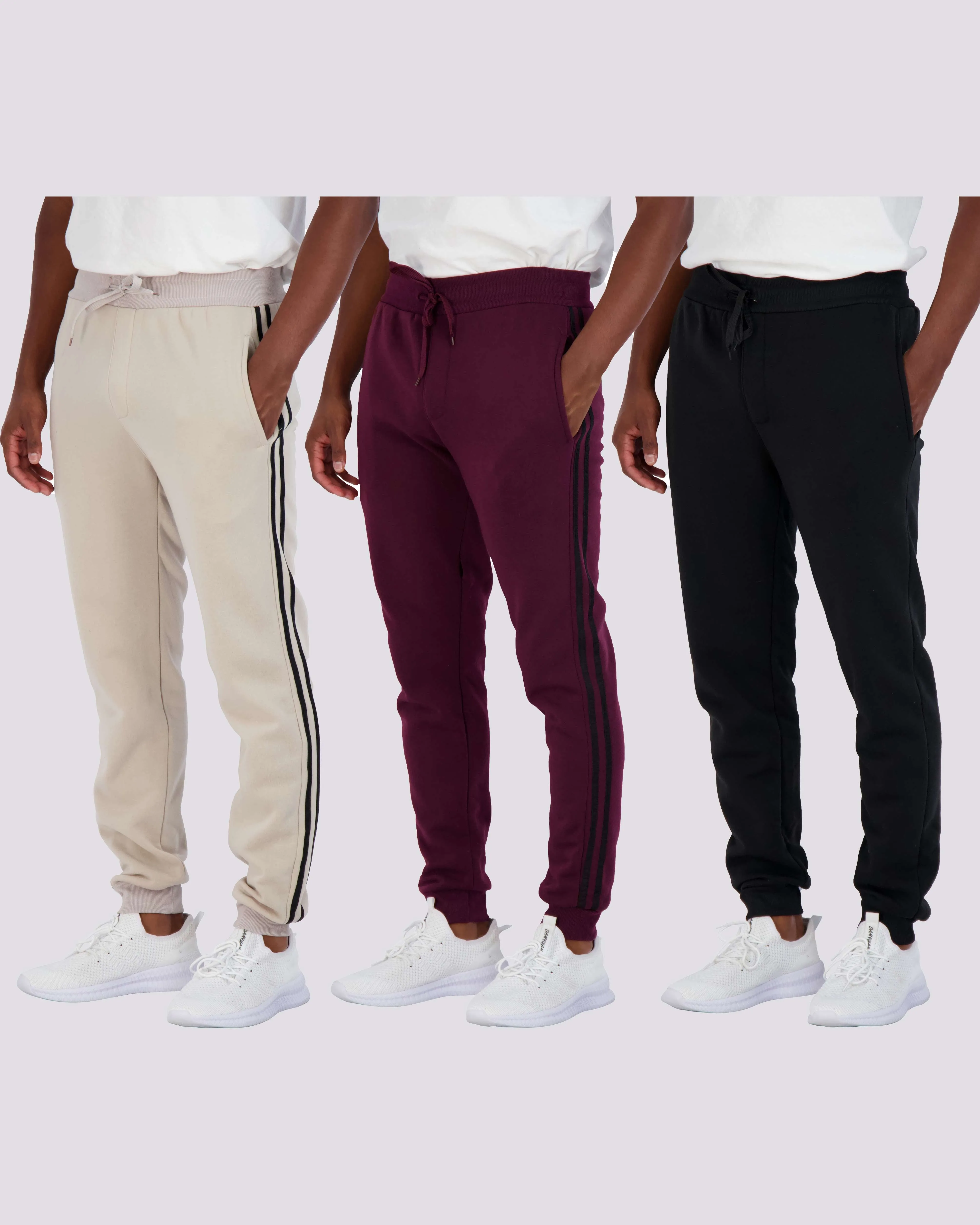 3 Pack: Mens Fleece Jogger Sweatpants