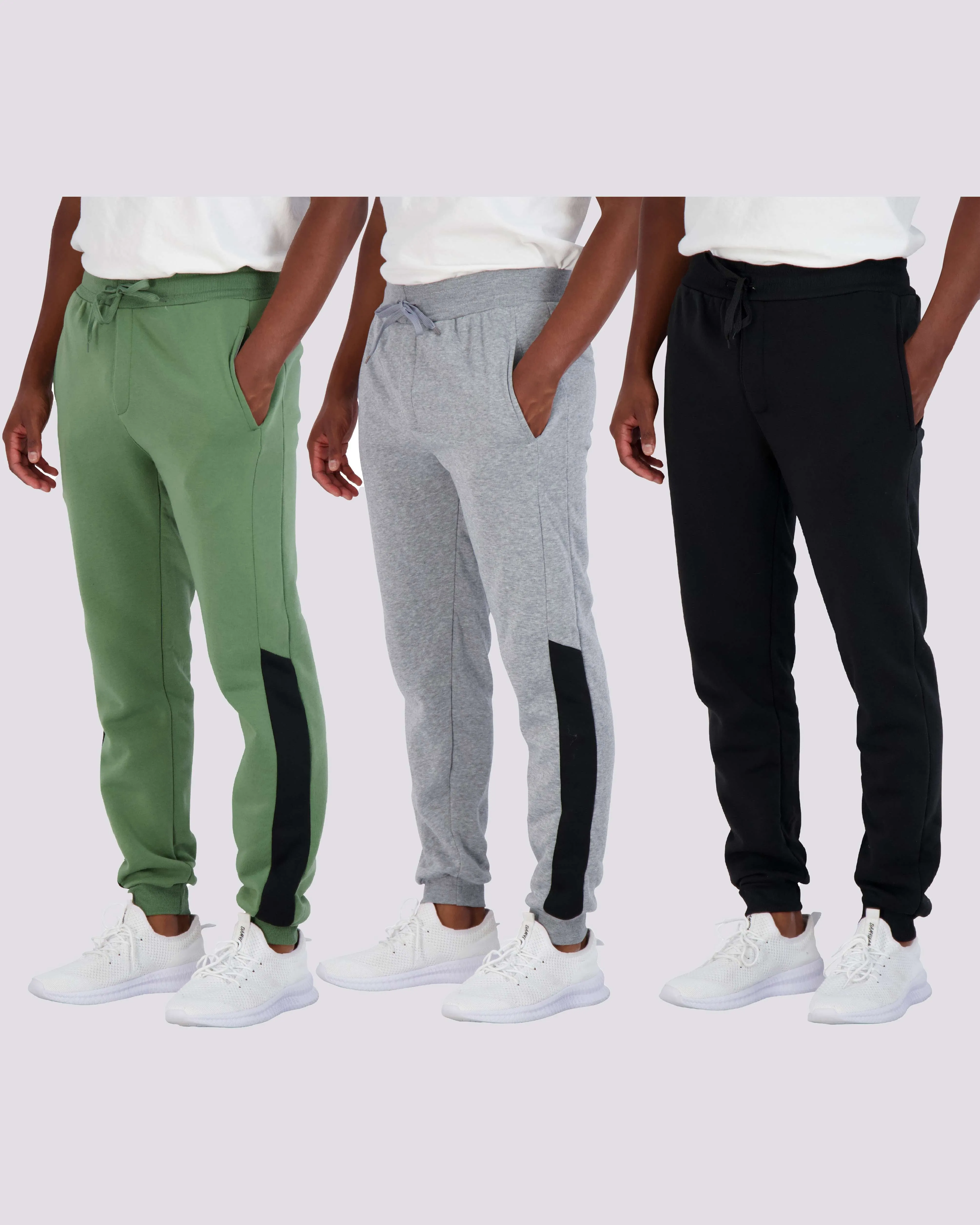 3 Pack: Mens Fleece Jogger Sweatpants