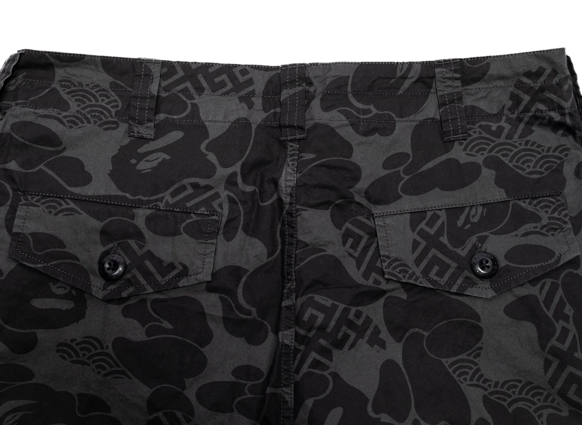 A Bathing Ape Asia Camo Army Pants in Black