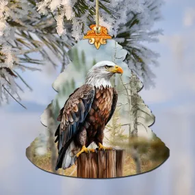 Alaskan Bald Eagle Tree Wooden Ornaments by G.Debrekht - Wildlife Holiday Décor - 870007