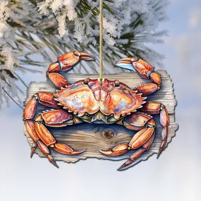 Alaskan Crab Wooden Ornaments by G.Debrekht - Wildlife Holiday Décor - 8710121-1