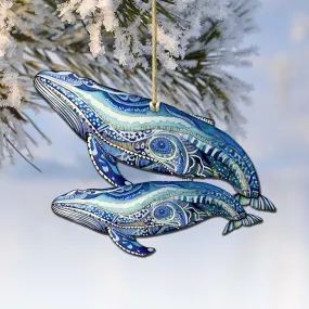 Alaskan Magic Humpback Wooden Ornaments by G.Debrekht - Wildlife Holiday Décor - 8710107-2