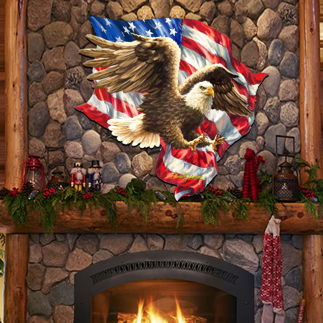 American Liberty Eagle Holiday Door Decor by D. Gelsinger - American Christmas Decor - 8461052H-1432