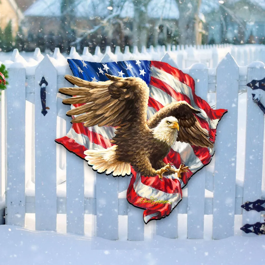 American Liberty Eagle Holiday Door Decor by D. Gelsinger - American Christmas Decor - 8461052H-1432