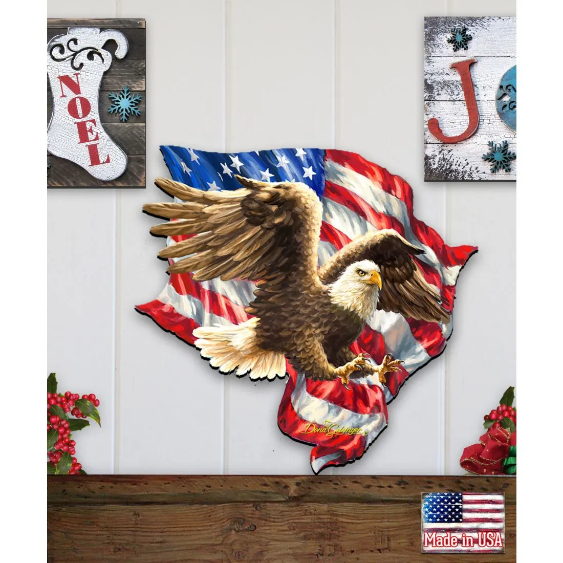 American Liberty Eagle Holiday Door Decor by D. Gelsinger - American Christmas Decor - 8461052H-1432