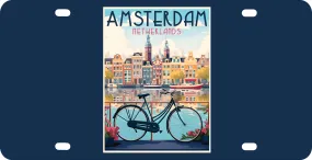 Amsterdam Netherlands Design A Souvenir Mini Metal License Plate 4.75 x 2.25 inch