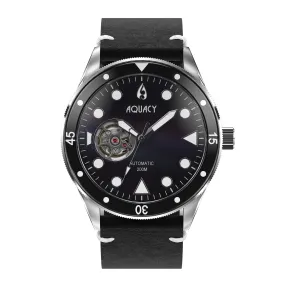 Aquacy Hei Matau Cave Diver Open Heart Men's Automatic 200M Black Mother of Pearl Dive Watch CD.38.BKMOP.B.L