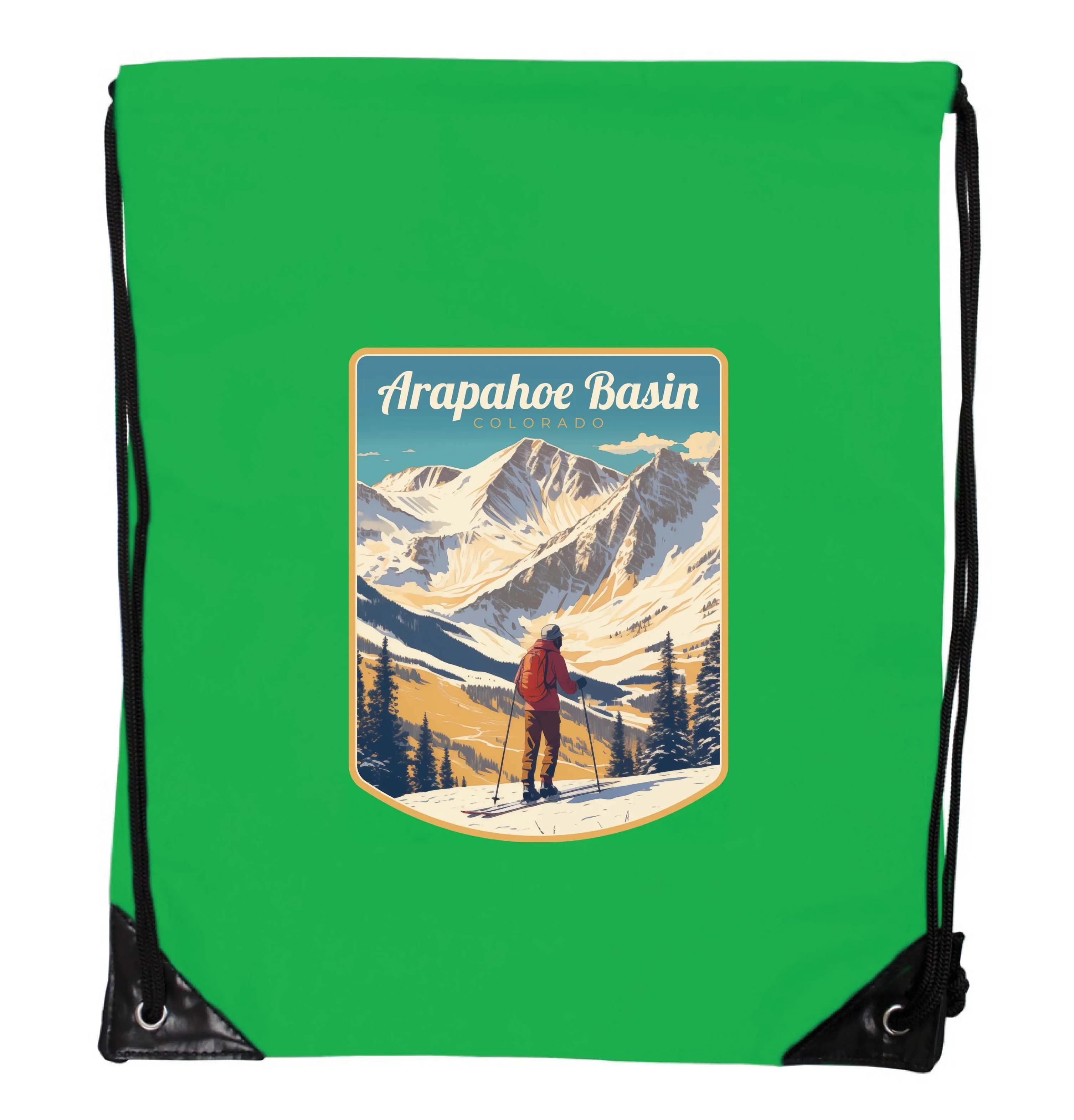 Arapahoe Basin Design A Souvenir Cinch Bag with Drawstring Backpack