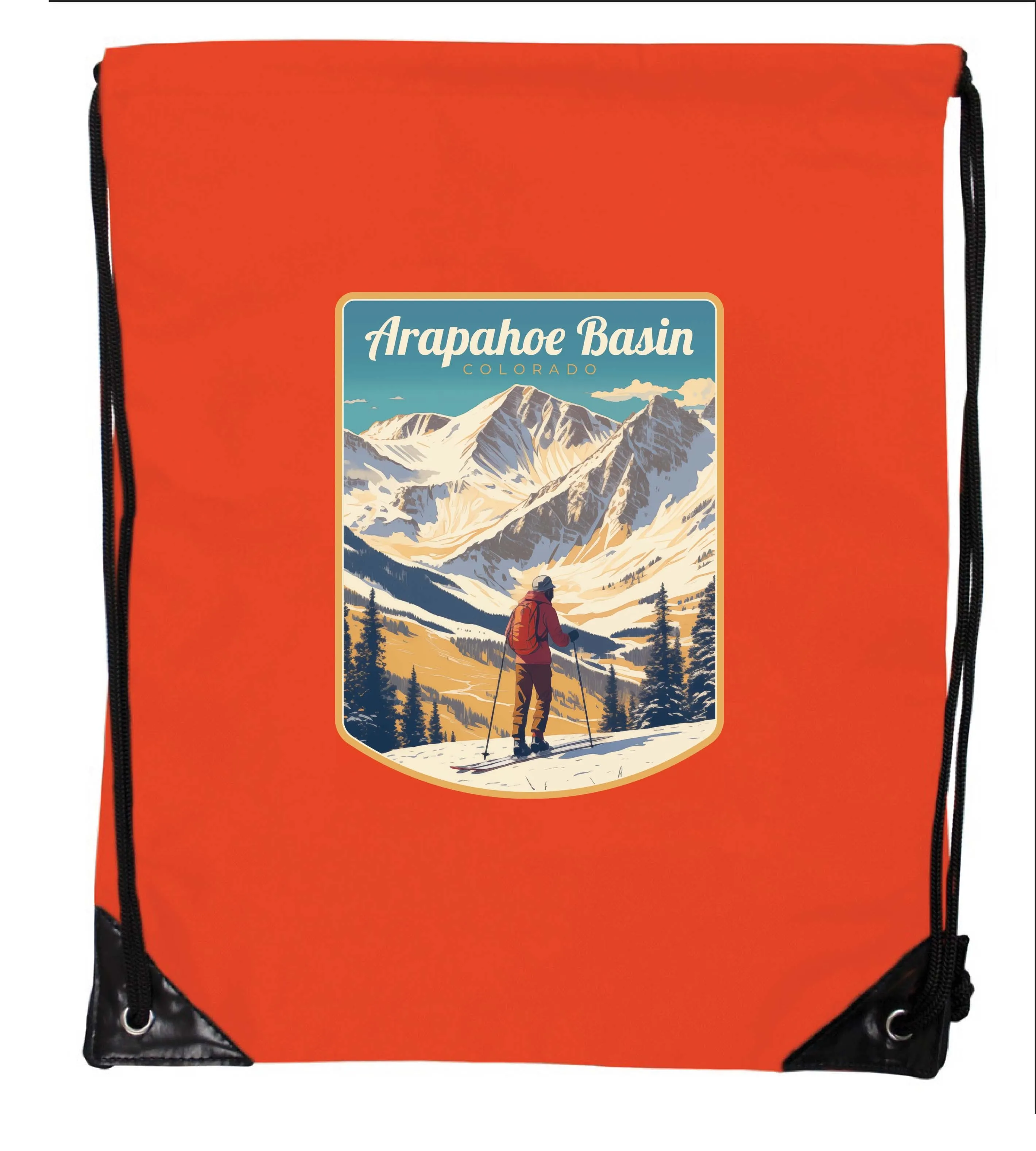 Arapahoe Basin Design A Souvenir Cinch Bag with Drawstring Backpack