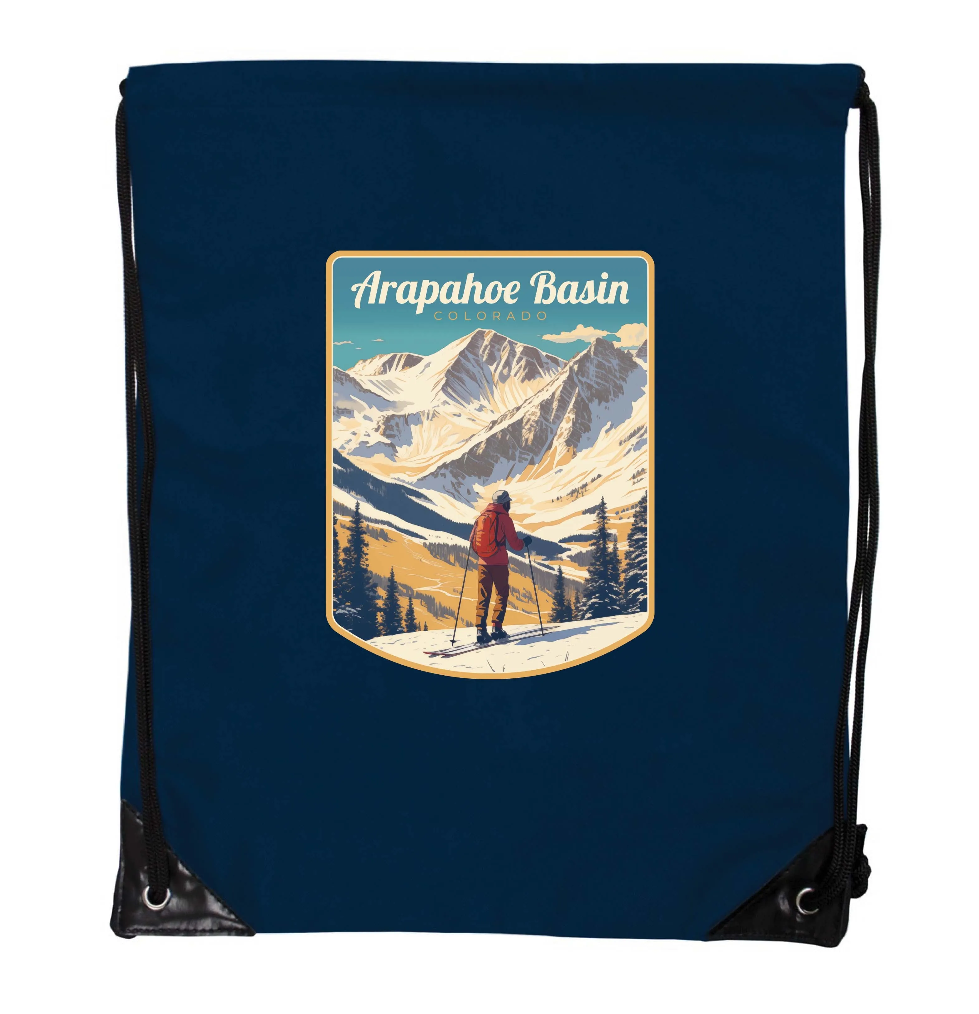 Arapahoe Basin Design A Souvenir Cinch Bag with Drawstring Backpack