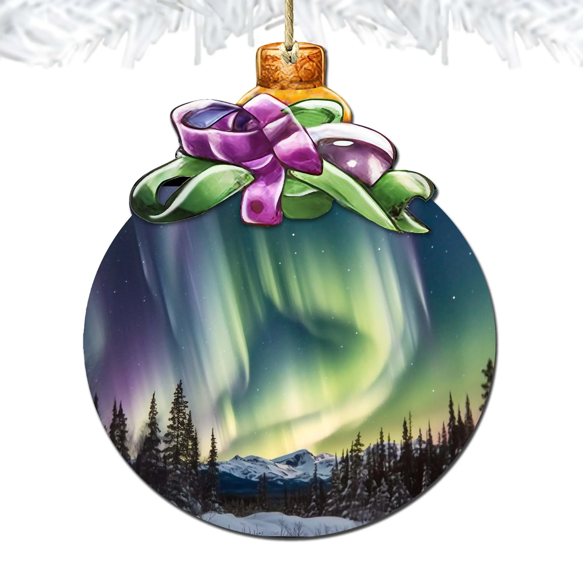 Aurora Borealis Brilliance Wooden Ornaments by G.Debrekht - Wildlife Holiday Décor - 870025