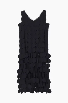 A.W.A.K.E Mode Multi Circle Layered Dress with Lace Insert - Black