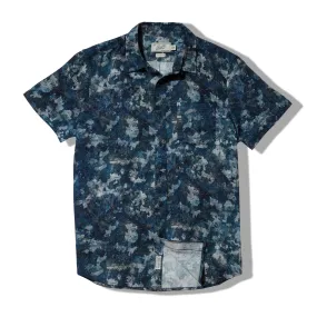 Bedford Textured Printed Shirt - Blue Camo Print