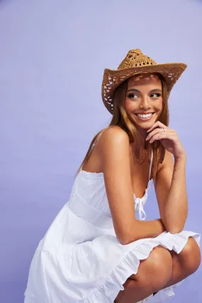 Beige Straw Cowboy Hat