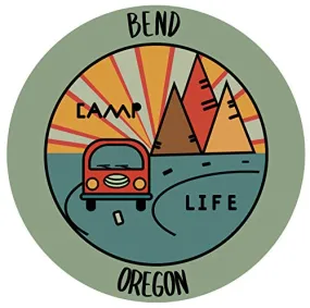 Bend Oregon Souvenir 4 Inch Vinyl Decal Sticker Camping Design