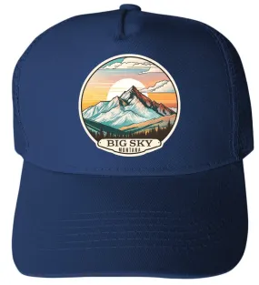 Big Sky Montana Design C Unisex Mesh Back Trucker Hat with Adjustable Snapback