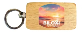 Biloxi Mississippi Design B Souvenir 2.5x1-Inch Souvenir Wooden Keychain