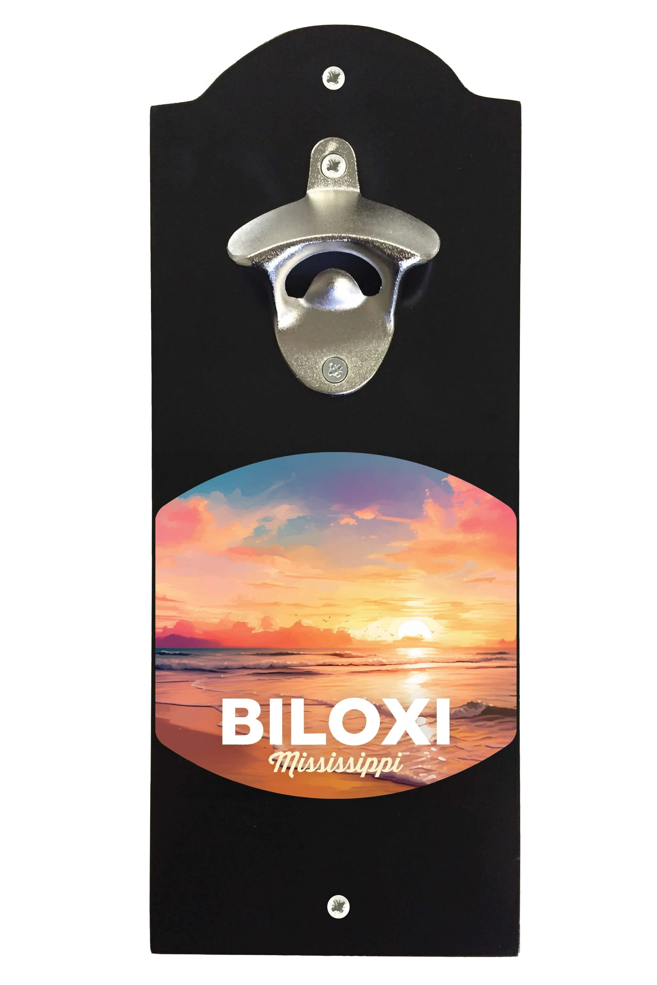 Biloxi Mississippi Design B Souvenir Wall mounted bottle opener