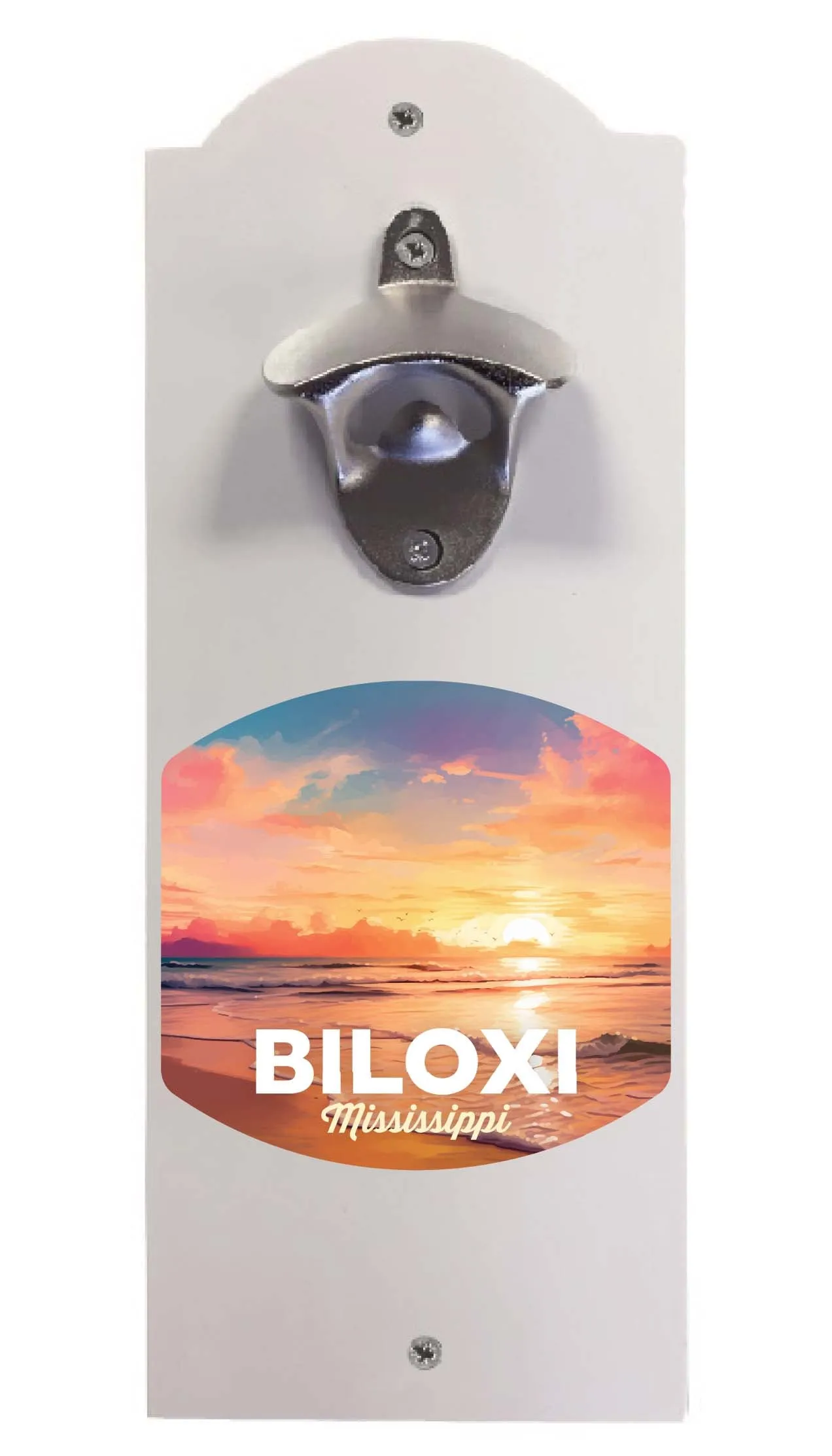 Biloxi Mississippi Design B Souvenir Wall mounted bottle opener