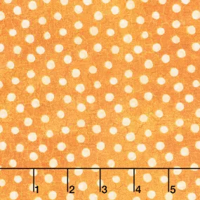 Black Cat Capers - Dots Orange Beige Yardage