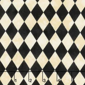 Black Cat Capers - Harlequin Beige Yardage