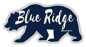 Blue Ridge Georgia Souvenir 3x1.5-Inch Vinyl Decal Sticker Bear Design