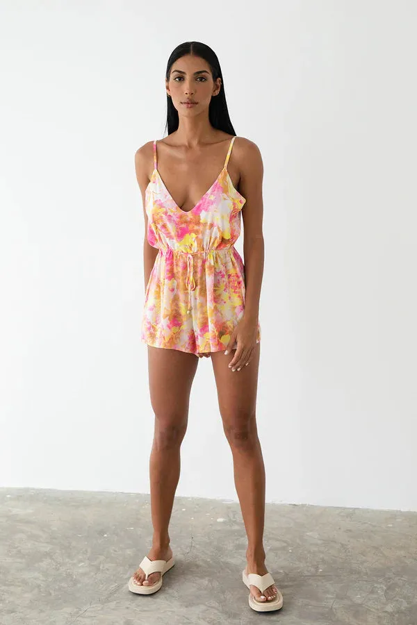 Camille Romper - Pink & Yellow