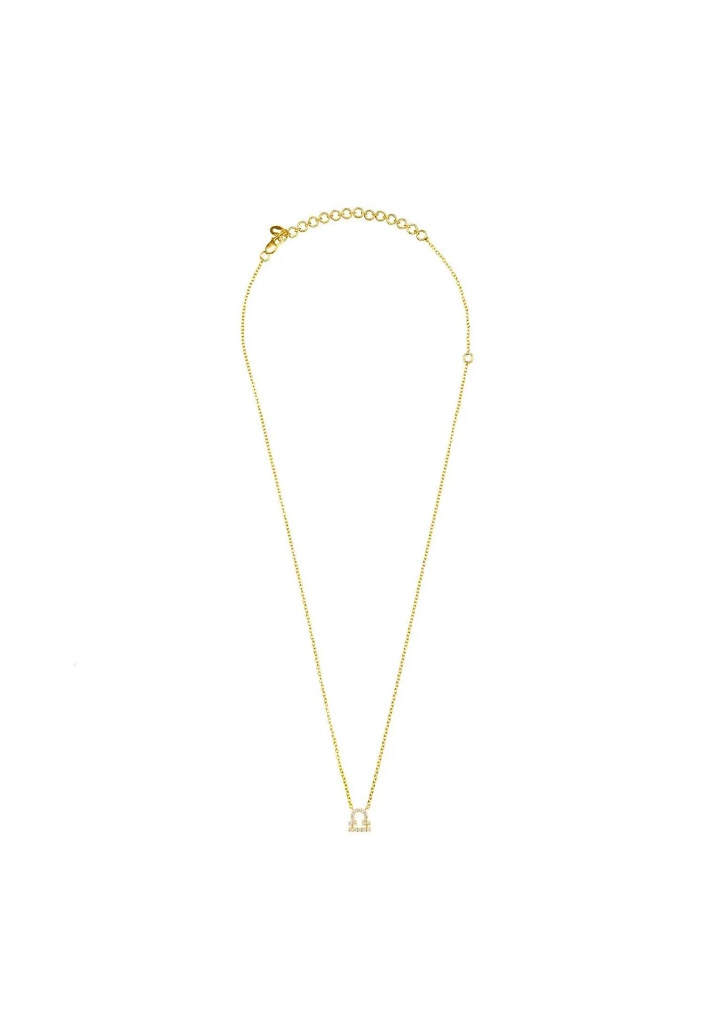 Diamond Zodiac Necklace Gold Libra