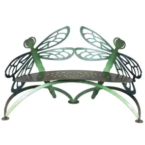 Dragonfly Bench Metal Indoor-Outdoor Furniture by Cricket Forge