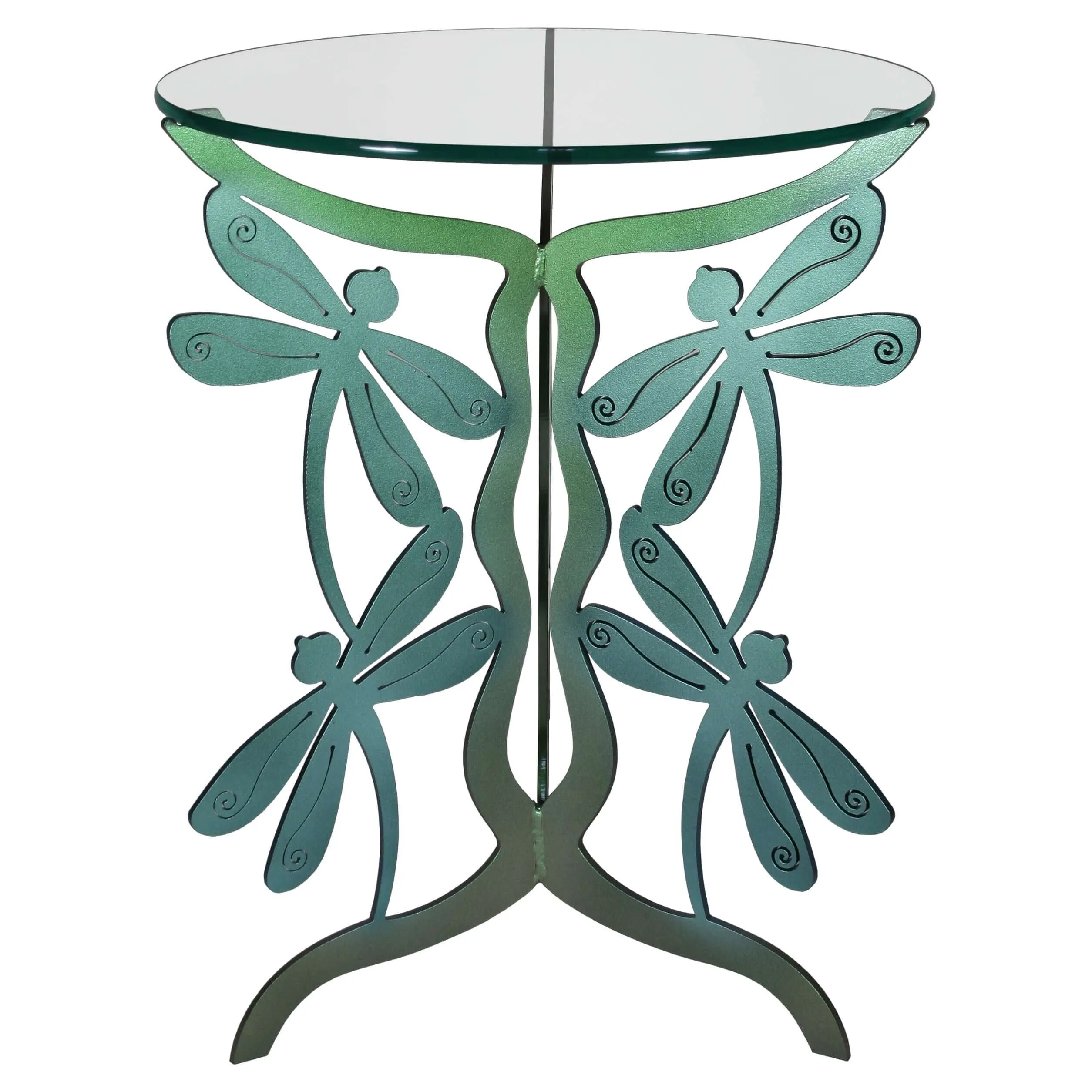 Dragonfly Table, End Table, Metal Outdoor-Indoor Sculptural Furniture by Cricket Forge