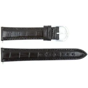 FITS Timex Black Crocodile Grain 18mm Watch Band