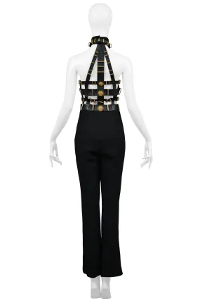 GIANNI VERSACE BLACK BONDAGE JUMPSUIT 1992