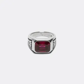 Midnight Ring Slim - 925 Silver/Ruby