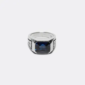 Midnight Ring Slim - 925 Silver/Sapphire