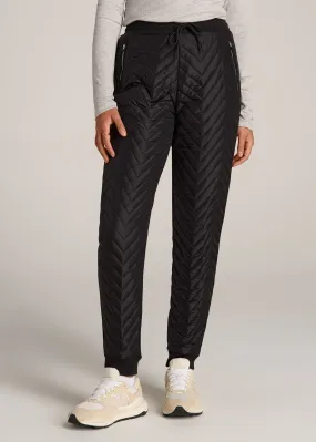 Quilted Joggers for Tall Women in Black